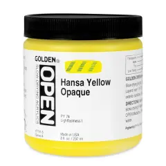 Golden Open Acrylics - Hansa Yellow Opaque, 8 oz Jar