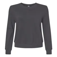 Women's Eco&reg; Washed Terry Throwback Pullover Dark Grey New