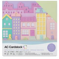 AC Cardstock Papers - 12" x 12", 60 Sheets, Pastel Colors