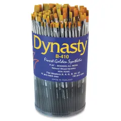 Dynasty Finest Golden Synthetic Brushes - Shader, Short Handle, Canister of 108