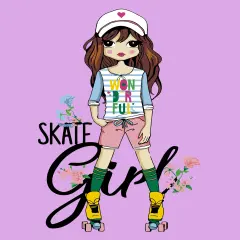 Artwille DIY Paint by Numbers for Adults and Kids, Acrylic Painting Kit - "Skate Girl", 13.8 x 17.7 in