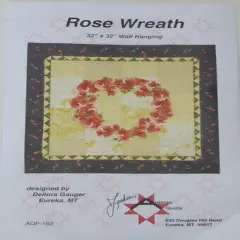 Wall Hanging Kit Rose Wreath 32x32 Pattern Fabric Top Binding Animas Quilts