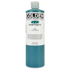 Golden Fluid Acrylics - Cobalt Turquoise, 16 oz bottle
