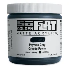 Golden SoFlat Matte Acrylic Paint - Payne's Gray, 473 ml, Jar