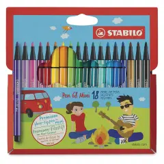 Stabilo Pen 68 Set - Set of 18, Mini Pens, Assorted Colors