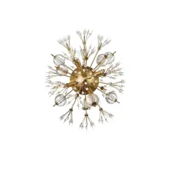 Vera 19 inch crystal starburst wall sconce in gold