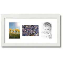 ArtToFrames Collage Photo Picture Frame with 3 - 4x6 inch Openings, Framed in White with Over 62 Mat Color Options and Regular Glass (CSM-3966-113)