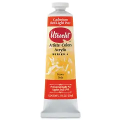Utrecht Artists' Acrylic Paint - Cadmium Red Light, 2 oz tube