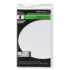 Westcott BetterLetter Self-Adhesive Vinyl Letters &ndash; 4&rdquo; Permanent Letters, Franklin Gothic, White