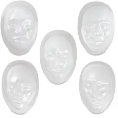 Roylco Multi-Cultural Face Forms - Plastic Forms, 5.5" x 7", Pkg of 10
