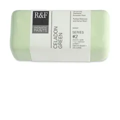 R&F Encaustic Paint Block - Celadon Green, 104 ml block