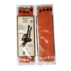 Mystery Braid Orange Leather Bracelets Kit - 8 DIY Leather Bracelets Braiding Ready - Made in USA