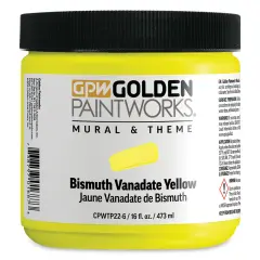 Golden Paintworks Mural and Theme Acrylic Paint - Bismuth Vanadate Yellow, 16 oz, Jar