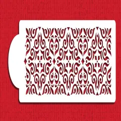 Mexican Tile Cake Stencil Tier #4 | C544 by Designer Stencils | Cake Decorating Tools | Baking Stencils for Royal Icing, Airbrush, Dusting Powder | Reusable Plastic Food Grade Stencil for Cakes | Easy to Use & Clean Cake Stencil