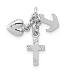 Sterling Silver Faith Hope & Charity Charm Jewerly 16mm x 13mm