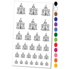 Beach Sand Castle with Seashells and Starfish Temporary Tattoo Water Resistant Fake Body Art Set Collection Orange