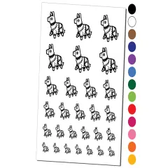 Fiesta Donkey Party Pinata Temporary Tattoo Water Resistant Fake Body Art Set Collection Black