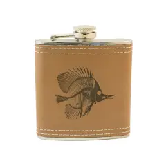 6oz Tropical Bone Fish Leather Flask
