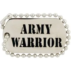 EagleEmblems Army Warrior Dog Tag Lapel Pin (1-1/4") P64045