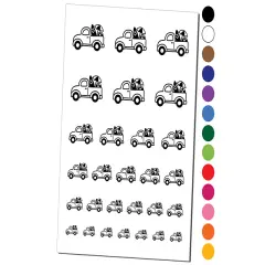 Cute Truck Summer with Surfboard Beach Ball Umbrella Temporary Tattoo Water Resistant Fake Body Art Set Collection Brown