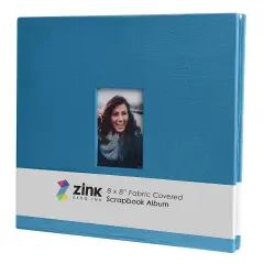Zink Scrapbook Album, Cloth Covered 8x8 Scrapbook Album with Front Picture Window