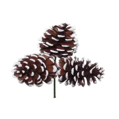 2.5" Artificial Pine Cone Cluster Picks - Set of 36, White-Tipped Edges - Perfect for Wreaths, Trees, Garlands - Festive Christmas Ornaments - 2024 Christmas Collection, Floral Home by Artificial Flowers
