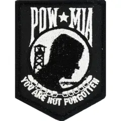 POW MIA Patch Black & White 3"