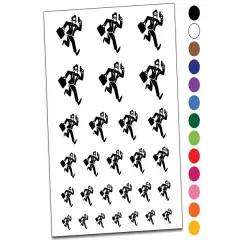 Spy Secret Agent with Briefcase Temporary Tattoo Water Resistant Fake Body Art Set Collection White