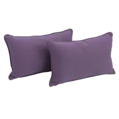 20-inch by 12-inch Double-corded Solid Twill Back Support Pillows with Inserts (Set of 2) - Grape