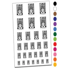 Tarot The Hierophant Card Major Arcana Temporary Tattoo Water Resistant Fake Body Art Set Collection Yellow