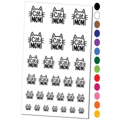 Cat Mom Temporary Tattoo Water Resistant Fake Body Art Set Collection White
