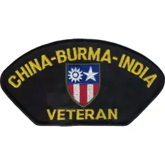 WWII China Burma India Veteran Hat Patch 2 3/4" x5 1/4"