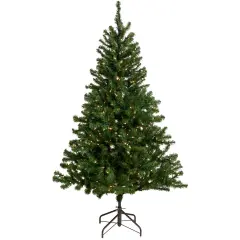 Northlight 6' Pre-Lit Medium Balsam Pine Artificial Christmas Tree, Clear Lights Green