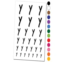 Letter Y Uppercase Felt Marker Font Temporary Tattoo Water Resistant Fake Body Art Set Collection Black