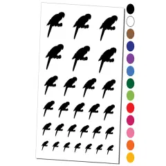 Parrot on Branch Bird Sketch Solid Temporary Tattoo Water Resistant Fake Body Art Set Collection White