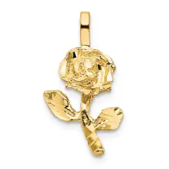 10K Yellow Gold Rose Charm Flower Jewelry FindingKing New 20 X 11mm 