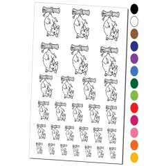 Opossum Hanging from Tail Temporary Tattoo Water Resistant Fake Body Art Set Collection Light Pink