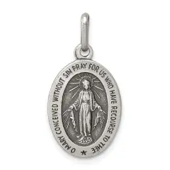 Sterling Silver Miraculous Round Medal