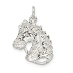Sterling Silver Horse Charm Jewelry Animal Jewelry 23mm x 19mm