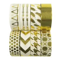 Wrapables Metallic Foil Washi Masking Tape Collection (Set of 8), 08WPSET06