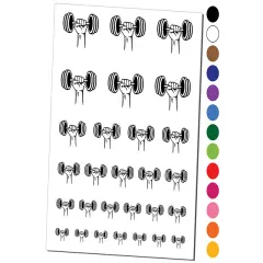 Hand Lifting Dumbbell Weightlifting Weights Gym Workout Temporary Tattoo Water Resistant Fake Body Art Set Collection Yellow