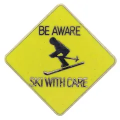 Ski With Care Pin 1"