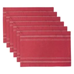 DII Red Chambray French Stripe Placemat (Set of 6)