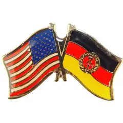 American & East Germany Flags Pin 1"