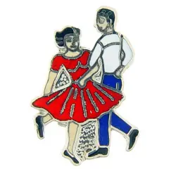 Square Dancer Pin 1"