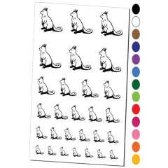 Red-Necked Wallaby from Australia Temporary Tattoo Water Resistant Fake Body Art Set Collection Black