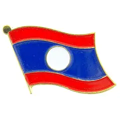 Laos Flag Pin 1"