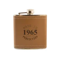 6oz Made in 1965 Aged to Perfection Leather Flask