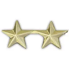 U.S. Army General Two Stars Pin Gold Plated 1 1/4"