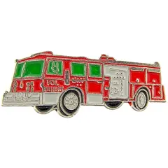 Fire Truck Pin Red & Green 1"